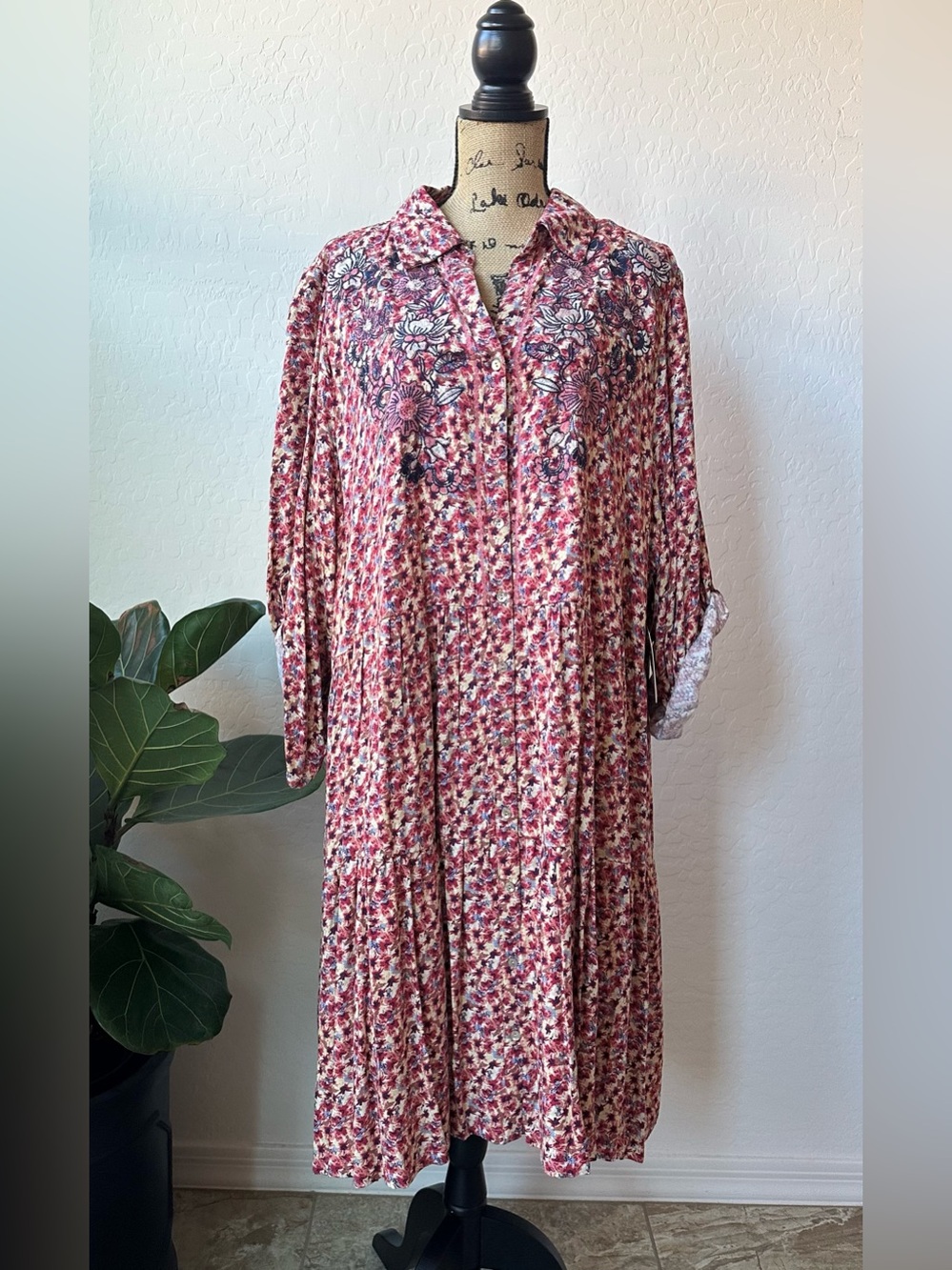 NWT Nurture Embroidered Floral Dress Size 3X
